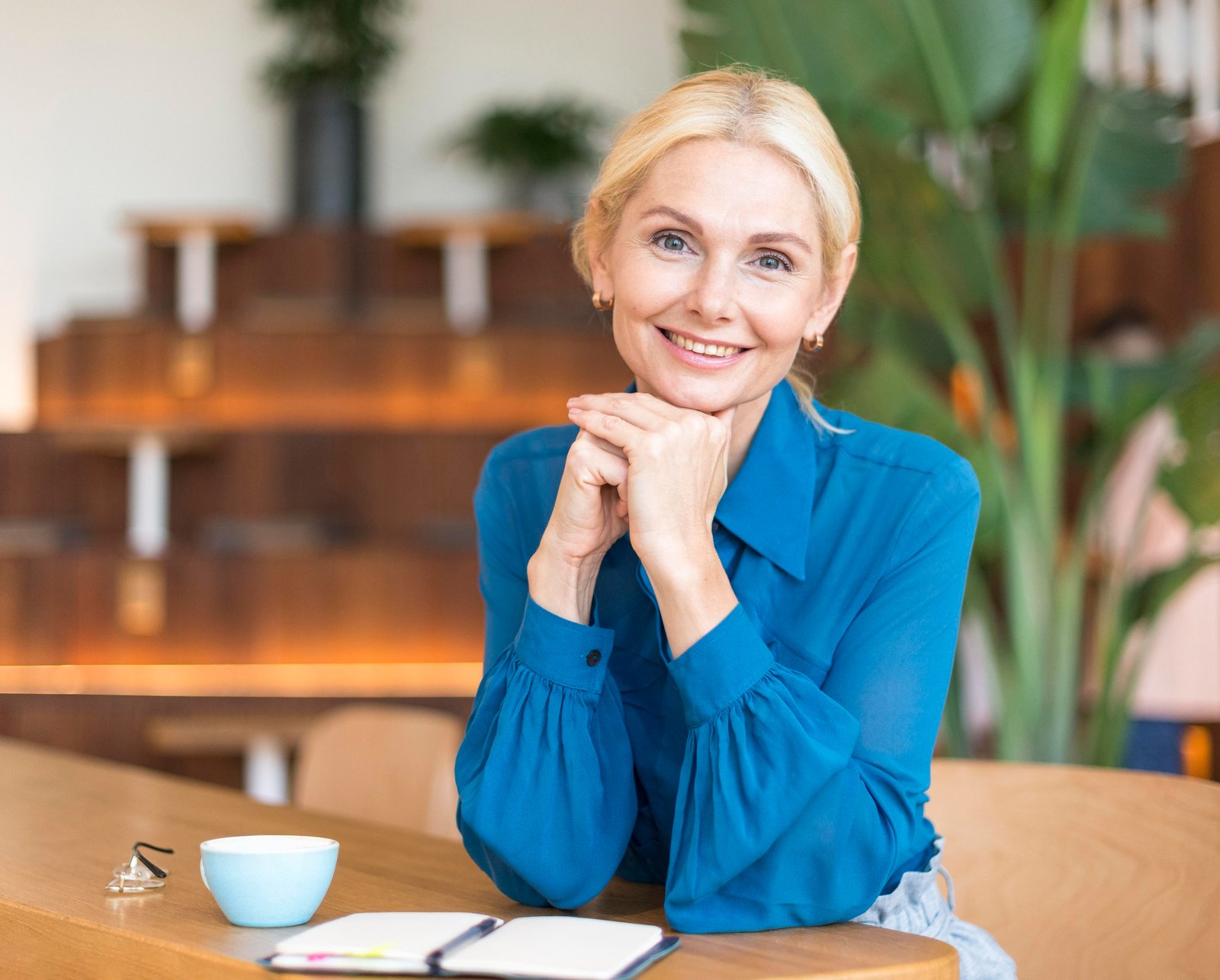 A woman looking forward, steadier and lighter